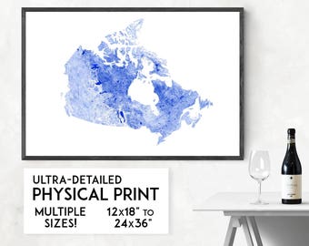 Waterways of Canada print | Physical Canada map print, Canada poster, Canada wall art, Canada map art, Canada art, Canada gift, Canada decor