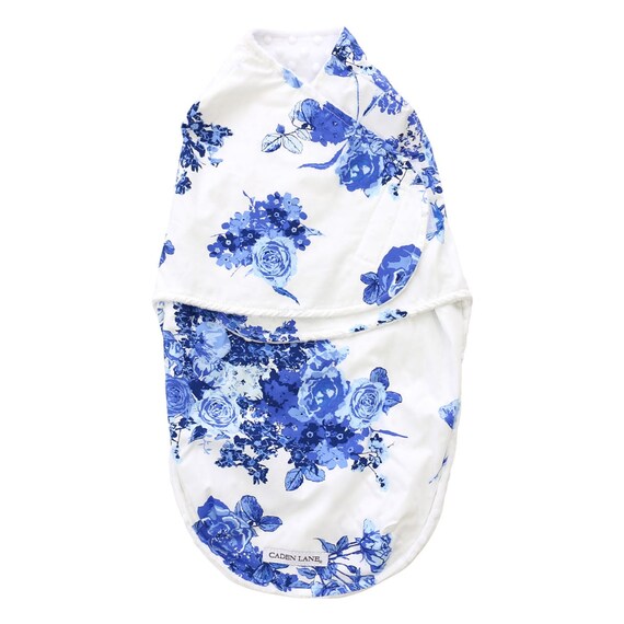Juliet's Blue Floral Swaddle Wrap Navy & Royal Vintage