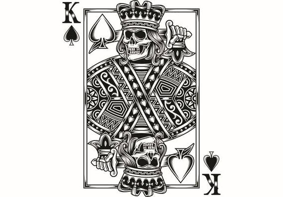 King Of Spades Skull Playing Card Gambling Gamble Casino Bet