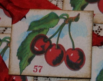 Sweet Cherries Vintage Image Gift Tags