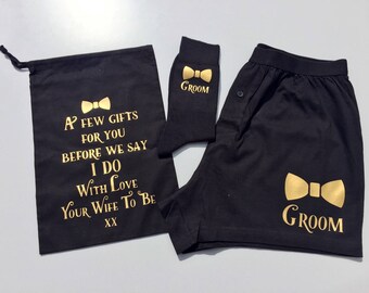 Groomsmen underwear , Groomsmen gift , Groomsmen socks , Groomsmen slippers , black boxers , black socks , black slippers , Groom