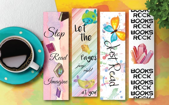 items similar to colorful printable bookmarks 004 cute bookmarks