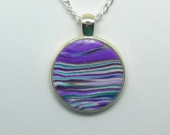 Polymer Clay Round Pendant Necklace I10022