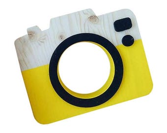 Handmade wooden toy camera
