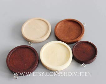 20pcs 12mm/15mm/20mm/25mm/30mm wood Pendant Blank Round Pendant Setting wood trays - wood pendant blank - wood pendant base - wood Bezel Cup
