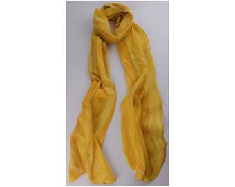 Merino / Silk Cobweb Felted Scarf - Butterscotch