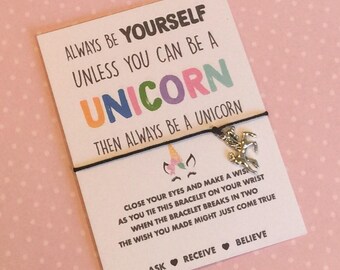 Unicorn Wish String, unicorn Wish bracelet, unicorn Charm Bracelet