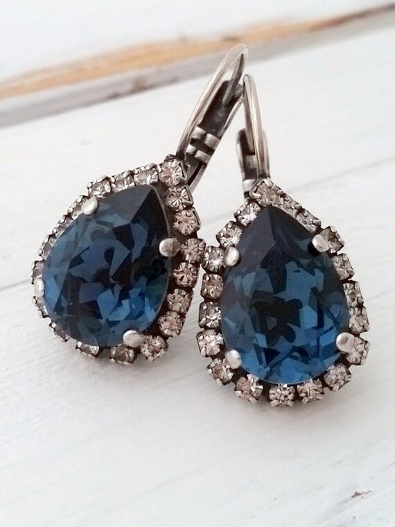 Navy Blue earringsBlue earringsNavy blue drop earringsNavy