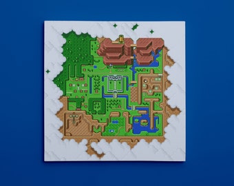 8 Bit Link from NES Legend of Zelda Wall Art Video Game Decor