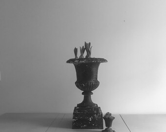 Cast Iron Urn with Plynth