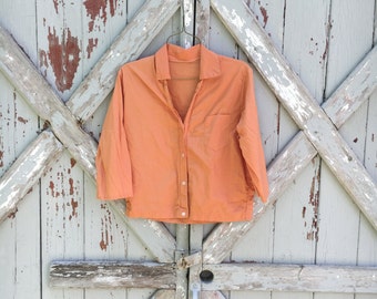 vintage peach cotton top S M