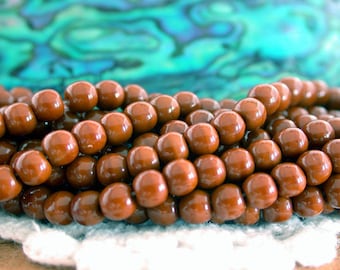 4mm Druks, Czech Glass Druks, Round Glass Beads, Beads, Druk Beads, Umber Beads CZ-244