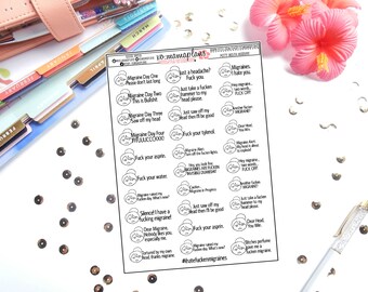 Potty Mouth Migraine Planner Stickers | Perfect for any planner