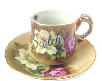 Scotch Altered Vintage Demitasse Teacup