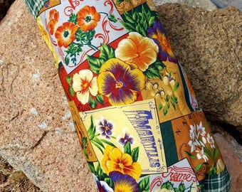 Pansy Plastic Shopping Bag Holder, Gardening Bag Dispenser, Floral Shopping Bag Keeper, Seed Packet Grocery Bag Holder