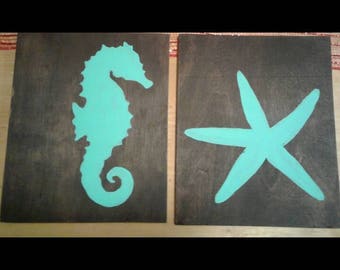 Seahorse & Starfish Set Wall Decor