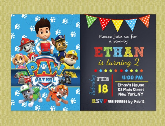 Paw Patrol Birthday Invitations Paw Patrol Invitations DIY