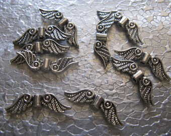 23mm Angel Wings 24 wings per lot Silver Plated Jewelry Finding Craft Beads