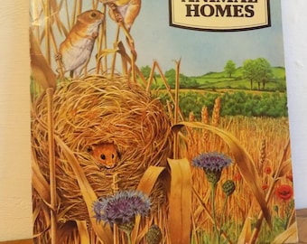 Vinatge 1970s Children's Nature Book: EXPLORING ANIMAL HOMES Biology Colorful Booklet Detailed Illustrated Free Shipping! Piccolo Books