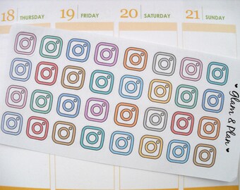 32 Instagram-Sticker-Planer-Aufkleber | Erin Condren Filofax glücklich Planner Kikki K