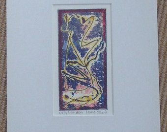 Window abstract collograph print
