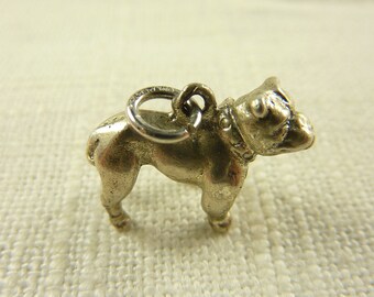 Vintage Sterling Heavy Bulldog Charm
