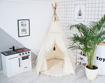 Tipi, Teepee, Tipi Enfant, Tipi pour Enfant, Kids Teepee, Childrens Teepee, Teepee Tent, Tipi Tent, Wigwam, 5 pole teepee, Natural Tipi