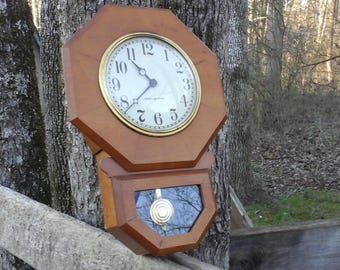 Vintage General Electric Wall Clock, Small Wall Clock, Vintage Clock, Kitchen Clock, Retro Clock, Plug in Wall Clock, Small Regulator Clock