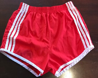 Vintage 1980's Running Shorts/ Racing Stripes/ Small