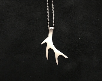 Handmade Sterling Silver Antler Necklace