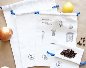 Lot 4 bulk food bags Made in France