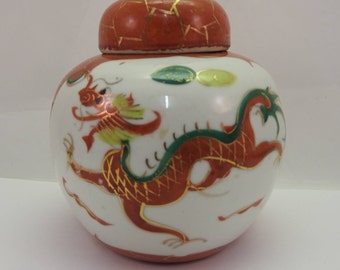 chinese ginger jar with dragons