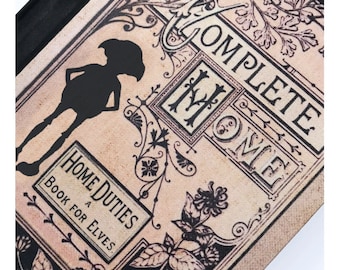 Harry Potter Dobby Inspired A5 Hardback Notebook. The Elf's Home Duties a Book For Elves Spell Book Magic Journal Blank Lined Paper Inside.