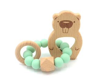 Beaver Edmond Mint Edmond beaver mint rattle rattle