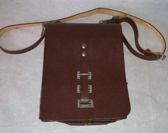 Brown Leather Pilots Log Bag w/ Arm Strap