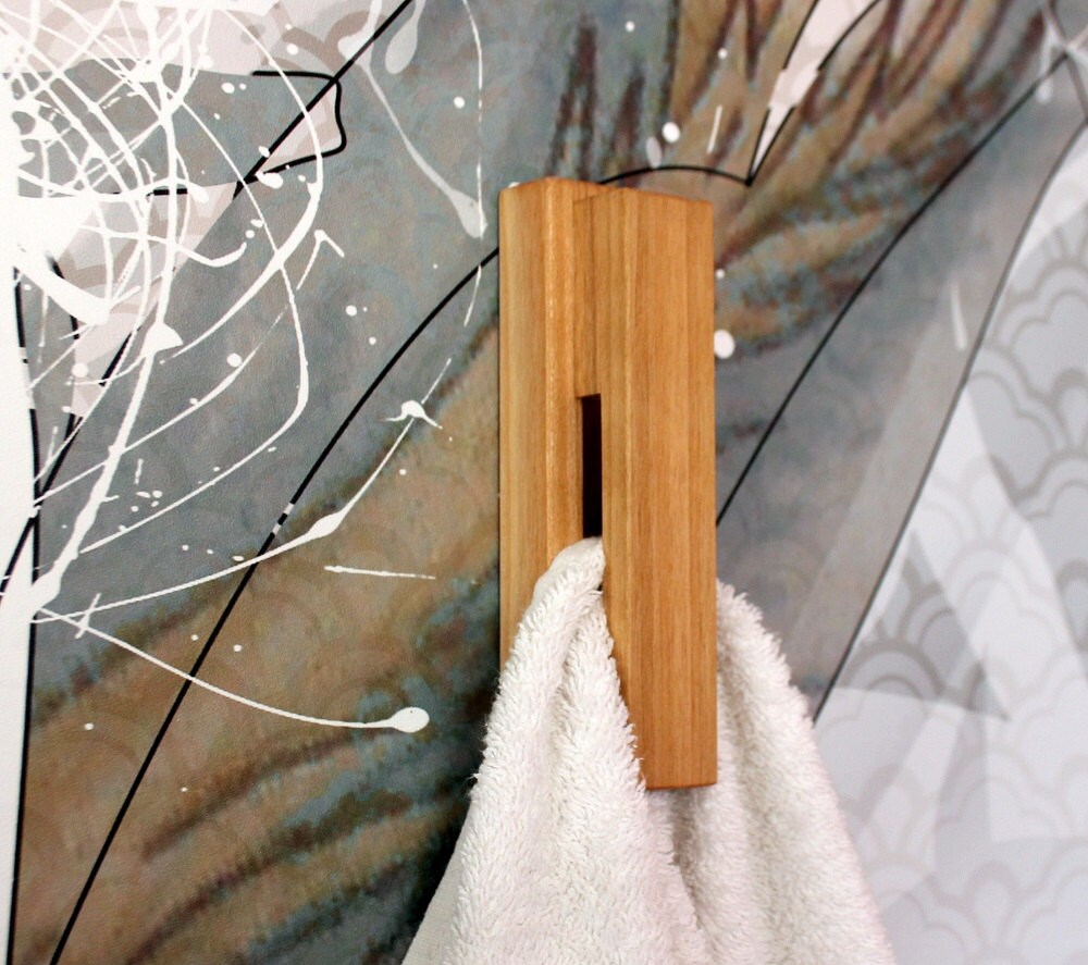 Cherry Wood Wall Hook Wood Towel Hooks Modern Towel Rack