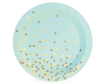 Paper Plates | Mint Party Plates | Paper Party Plates | Baby Shower | Christening | Mint Green Plates | Party Plates | Mint Paper Plates