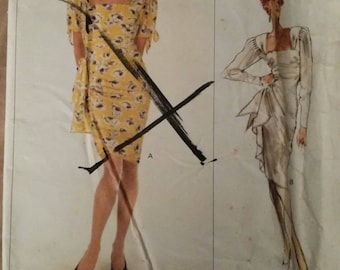 Vintage Vogue 2310 Pattern Misses' Dress, Close Fitting Dress Pattern. Size 8