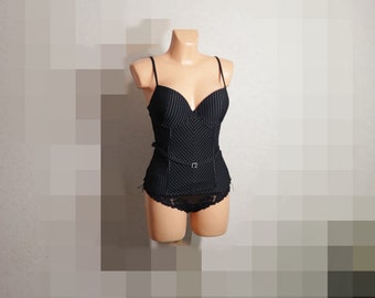 Vintage striped corset corset top med bust Delicates Corset Small