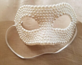 Handmade pearl masquerade mask