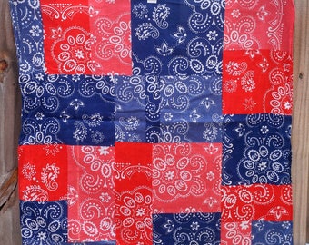 Vintage Handkerchief print southwestern Red white blue