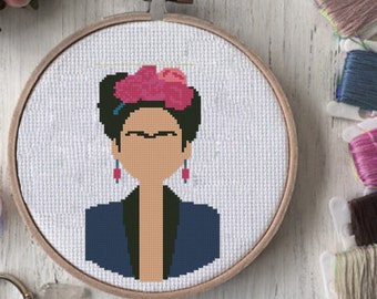 Frida kahlo cross stitch pattern Cross stitch pattern Modern cross stitch pattern Frida Kahlo Cross stitch pattern pdf Modern cross stitch