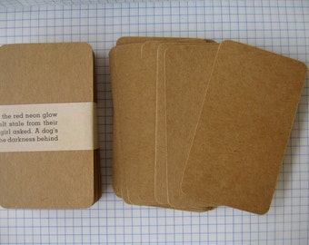 Blank Kraft Business Cards,Kraft Note Cards,DIY Business Cards, Rounded Corners - Set of 100