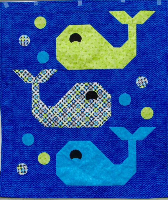 Items similar to Baby Boy Whales Quilt on Etsy