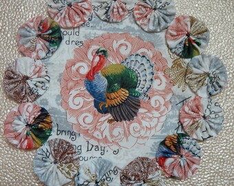 Thanksgiving Turkey 8.5" Yo Yo Doily