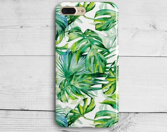Tropical Palm Leaves Case for iPhone X 8 PLUS 7 6 6s 5 5s 5c SE Samsung Galaxy S9 S8 S7 S6 Edge S5 Banana Leaf Jungle TL1