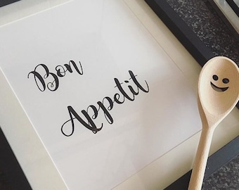 A4 Bon Appetit Kitchen Print (frame not included)
