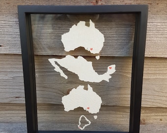 Handmade Custom Canvas Maps - TRAVEL LOVE