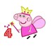Peppa Pig 4th Birthday Applique Design - 2 sizes instant download