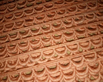 1 meter of trim CROQUET half circle salmon Orange 10 mm width